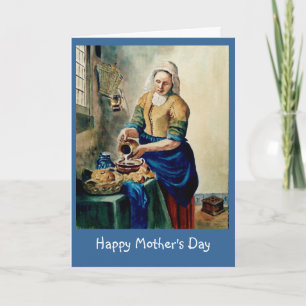 Mother's Day: Vermeer's "Kitchen Maid", Watercolor Card