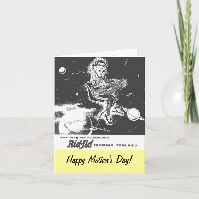 Mother's Day Vintage 1950 Ironing Board Ad Card (Front)