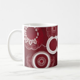 Mother's Day Vintage Dark Red Floral Ai art  Coffee Mug