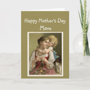Mother's Day Vintage Mum and Girl Card