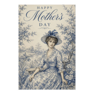 Mother's Day Vintage Victorian Lady Garden Poster
