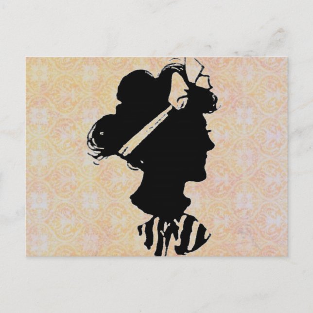 Mother's Day Vintage Woman Silhouette Postcard (Front)