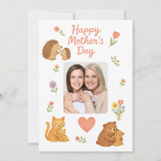 Mother's Day watercolor card - motive mum