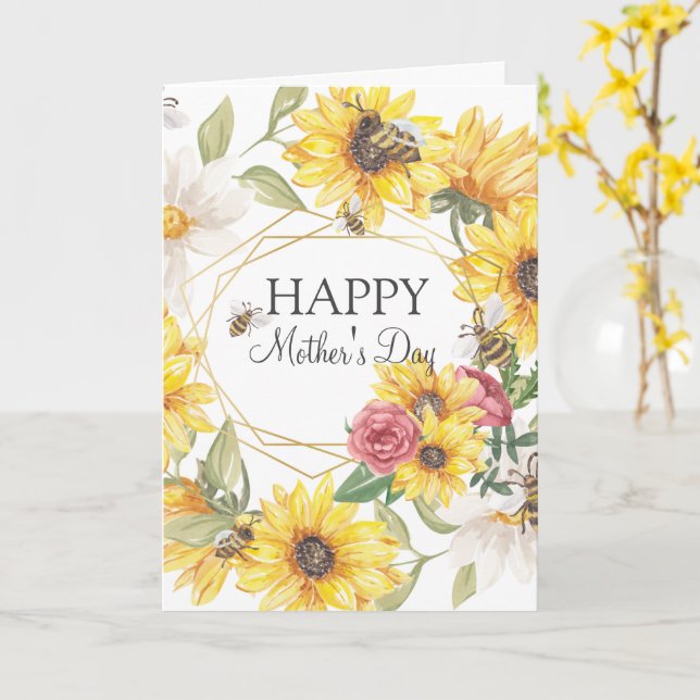 Mother's Day Watercolor Floral Card (Yellow Flower)