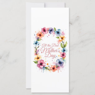 Mother's Day Watercolor Floral Wreath in Pink