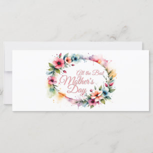 Mother's Day Watercolor Floral Wreath in Pink V2.0