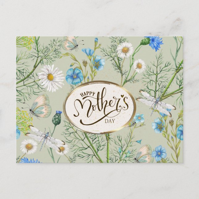 Mother's Day Watercolor Flowers Bible Verse Postcard (Front)