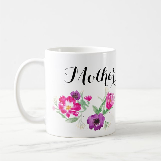 Mother's Day Watercolor Flowers Mug (Left)