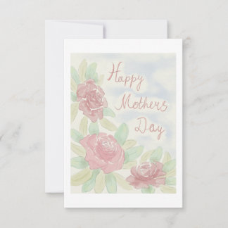 Mother's day watercolor thank you card