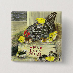 Mother's Day: We Love Mum! 15 Cm Square Badge