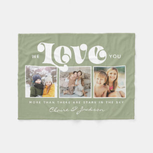 Mother's Day We love You Mom Family Photo Collage  Fleece Blanket