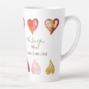 Mothers Day We Love You Mom Modern Hearts Latte Mug