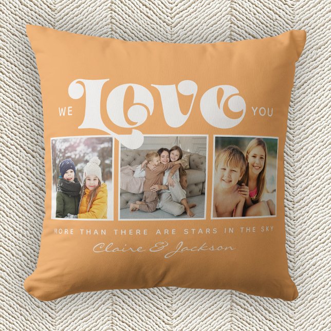 Mother's Day We love You Mum Family Photo Collage Cushion (Creator Uploaded)