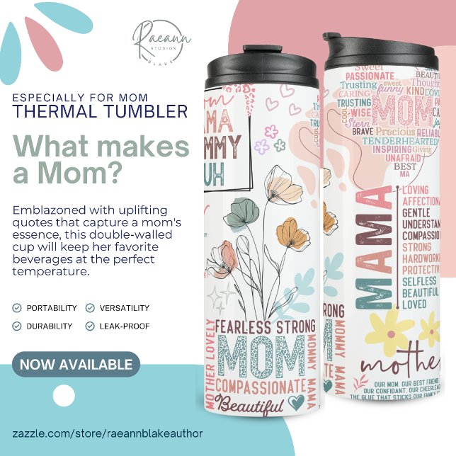Mother's Day What Make a Mom Quotes Thermal Tumbler (Creator Uploaded)