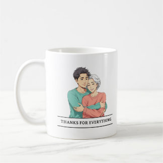 Mother's Day White Cup with anime design