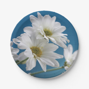 Mother's Day White Daisies Garden of Love Blue Sky Paper Plate