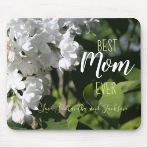 Mother's Day White Lilacs Best Mum Ever Mouse Mat