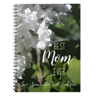 Mother's Day White Lilacs Best Mum Ever Notebook