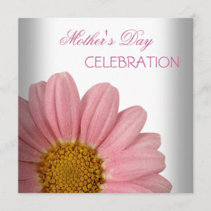 Mother's Day White Pink floral Flowers Invitation