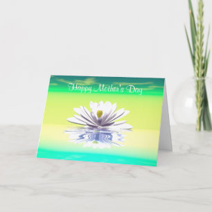 Mother's Day White Water Lily Card