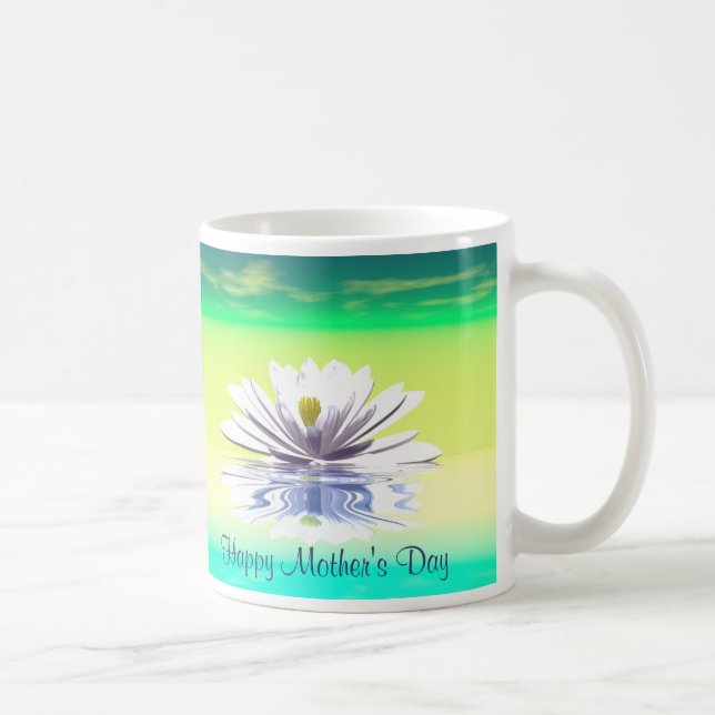 Mother's Day White Water Lily Coffee Mug (Right)