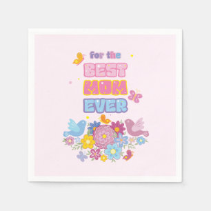 Mother's Day wildflowers butterfly cute Watercolor Napkin