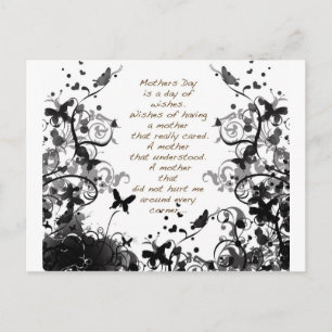 Mother's day wishes black Abusive Postcard