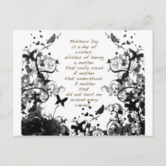 Mother's day wishes black Abusive Postcard
