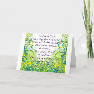 Mother's day  wishes green yellow card