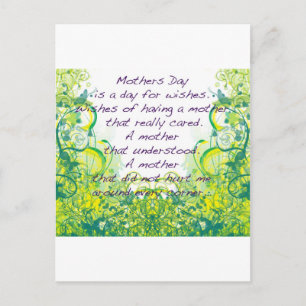 Mother's day  wishes green yellow postcard