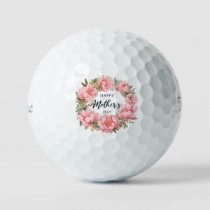 Mother's Day with pink flower Golf Balls