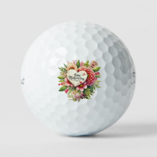 Mother's Day with pink flower Golf Balls