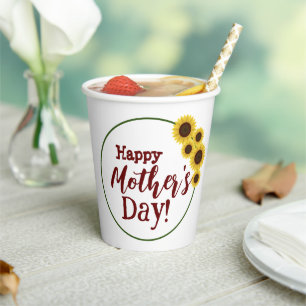 Mother's day with sun flower paper cups