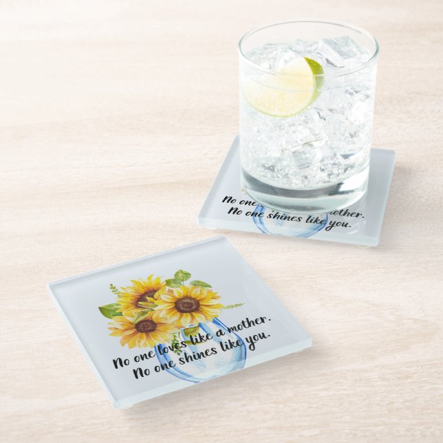 Mother's Day With Sunflower Coaster (Angled)