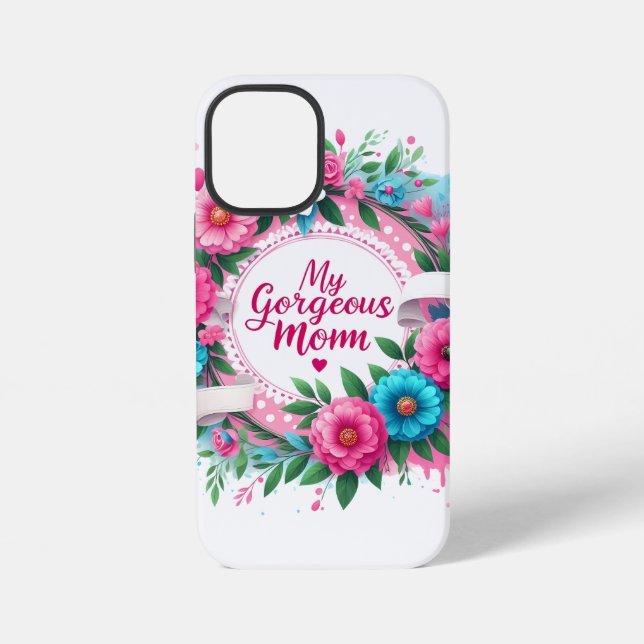 Mother's Day Words "My Gorgeous Mum"  iPhone Case (Back)