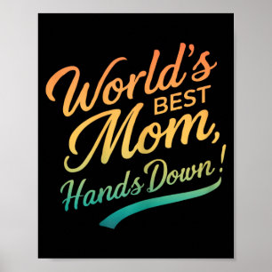 Mothers Day Worlds Best Mum Funny Mum Quote Poster