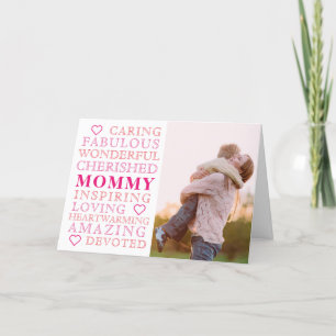 Mother's DayTypography Modern Family Photo  Card