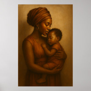 Mother's Embrace   African Mother and Child Wall Poster