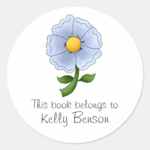 Mother's Flowers · Blue Flower Classic Round Sticker