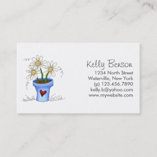 Mother's Flowers · Blue Flower Pot Business Card