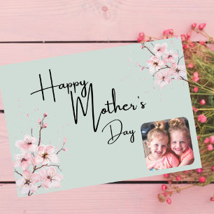 MOTHERs for mum cherry blossom minimalist image Card