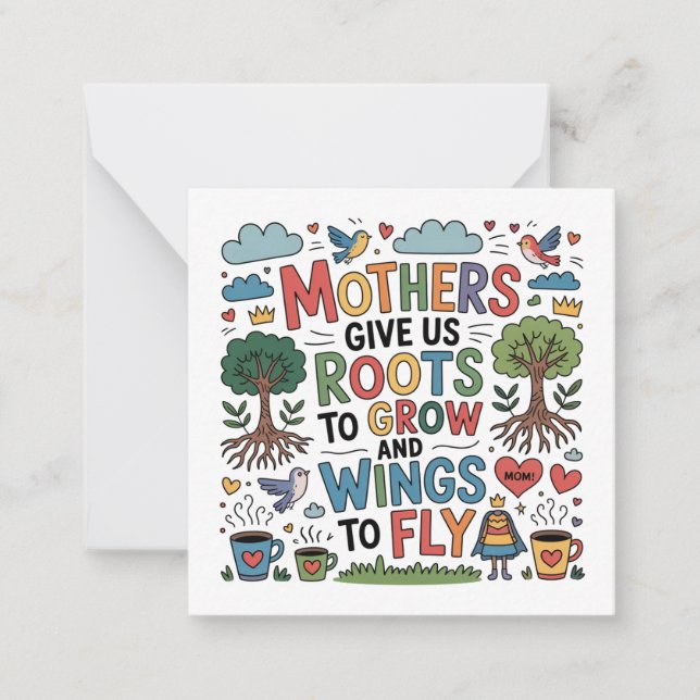 Mothers Give Us Roots To Grow And Wings To Fly﻿ Card (Front)