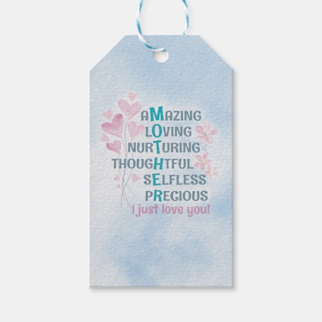 Mother's heart gift tags (Front)