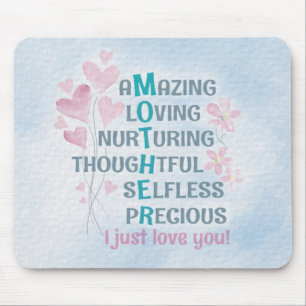 Mother's heart mouse mat