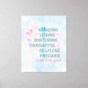 Mother's heart poster canvas print