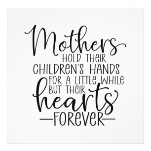 Mothers hold their children’s hand for a little wh photo print