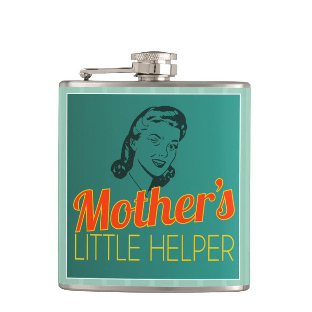 Mother's Little Helper Retro Colours Hip Flask (Front)