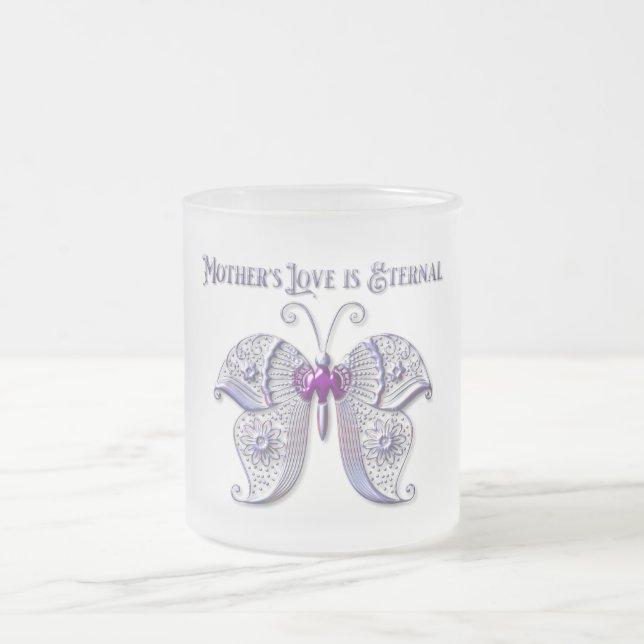 Mother's Love Is Eternal   Frosted Glass Coffee Mug (Center)