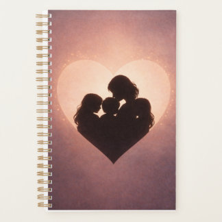 Mother's Love – Mom of 3 Children Heart Silhoue Planner