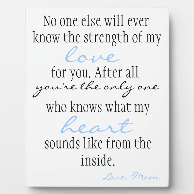 Mother's Love Plaque (Front)